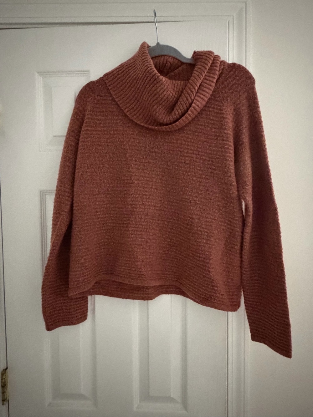 new directions Cozy Cowl Neck Sweater - Rust